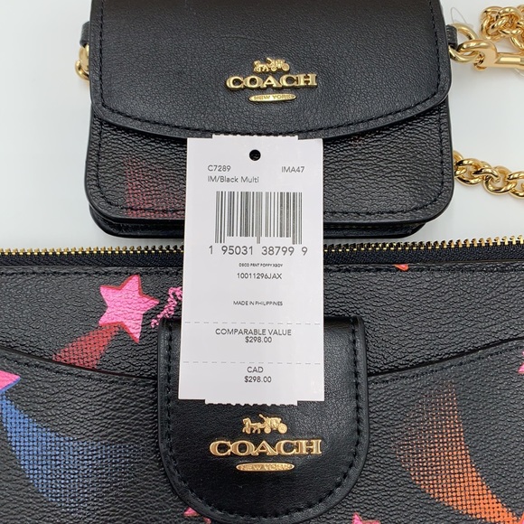 Poppy Crossbody With Card Case With Disco Star Print - Picture 16 of 16